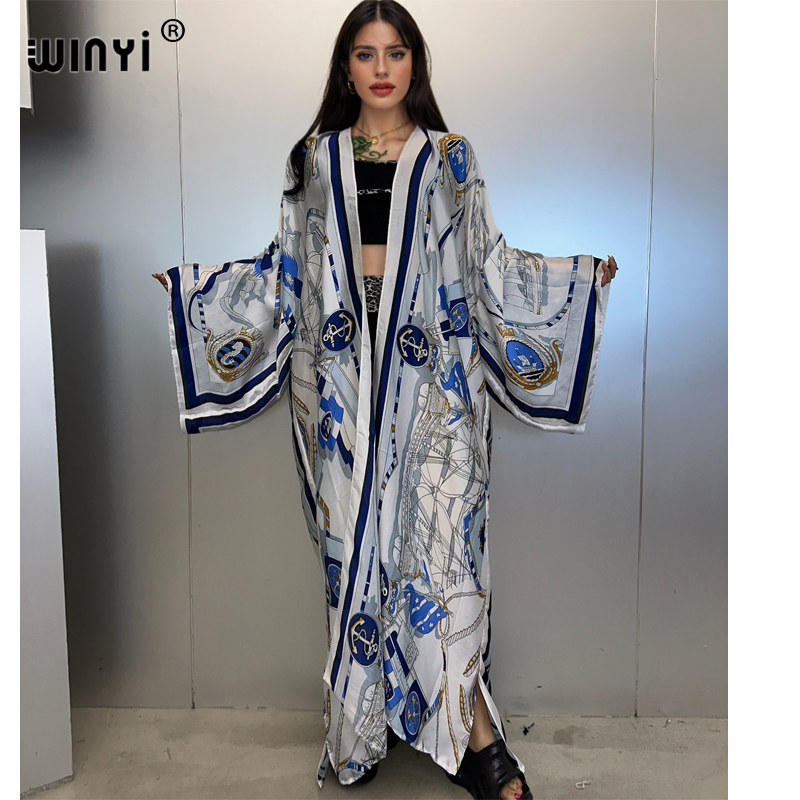 Cover Up Kaftan - WINYI kimono estivo caftano beachwear Cardigan