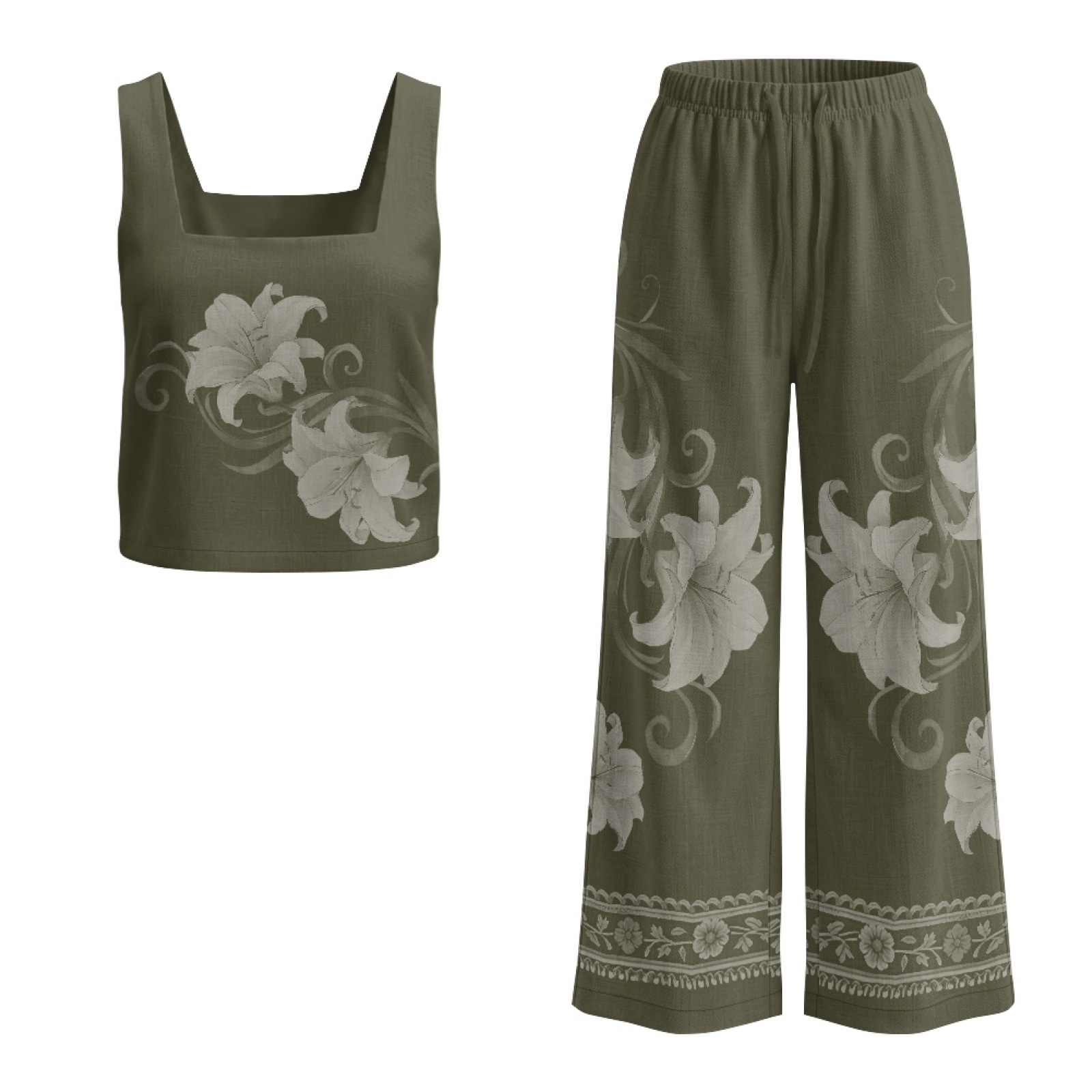 INSTANTARTS Set gilet in lino  - Linen Pant Wide recensione e prezzo