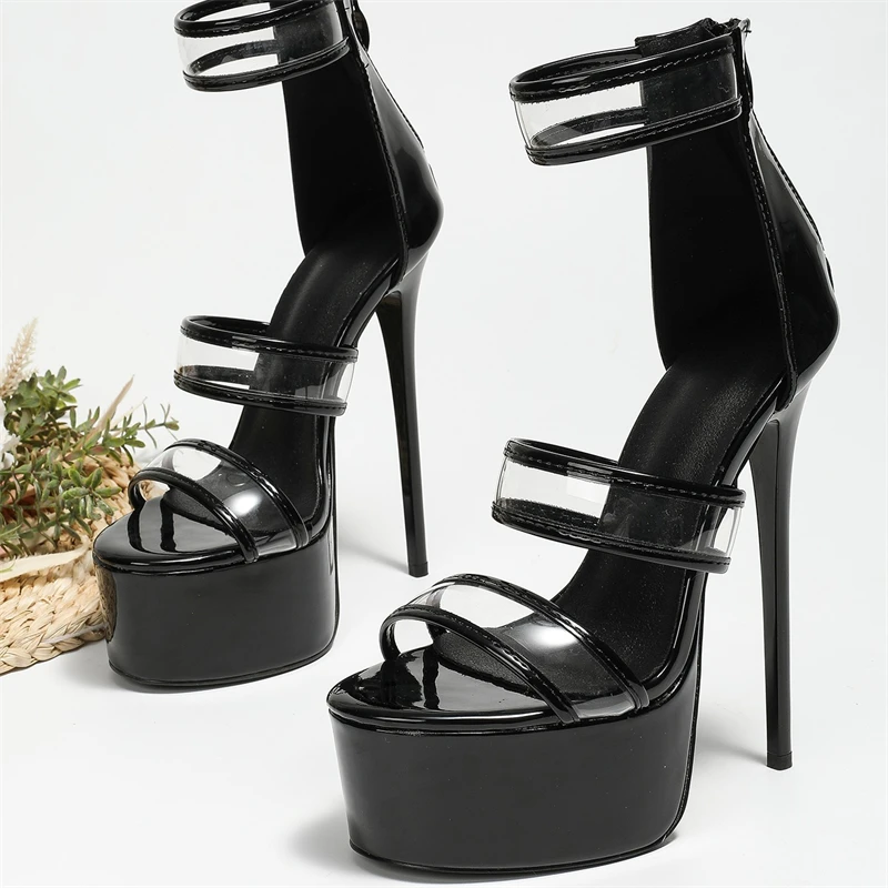 Sandali da donna neri in verni - Sandal Strappy Heeled recensione e prezzo